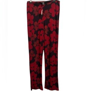 Banana Republic Andy Warhol Inspired Red And Black Floral Pants size S